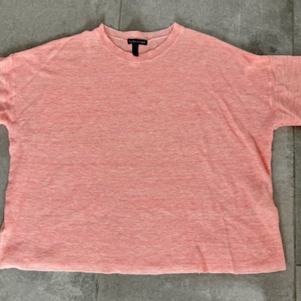 Eileen Fisher Boxy Crop Linen Sweater